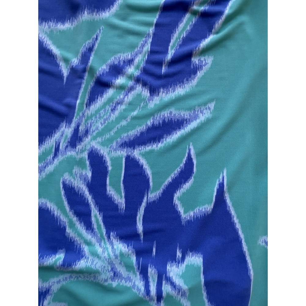 Tori Richard Honolulu‎ Turquoise Purple Ikat Dress Slinky Stretch Womens XXS - Picture 8 of 8
